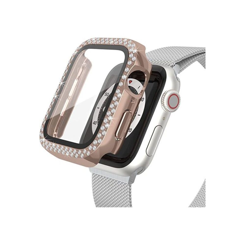 Worryfree Gadgets Bling Bumper Case for 42mm Watch 3 Glass Rose Gold